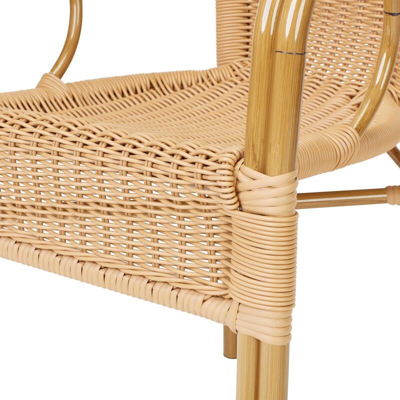 Chaise de jardin en aluminium et rotin synthétique avec accoudoirs (3/4)