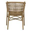 Chaise de terrasse style bistrot parisien en aluminium et rotin synthétique avec accoudoirs