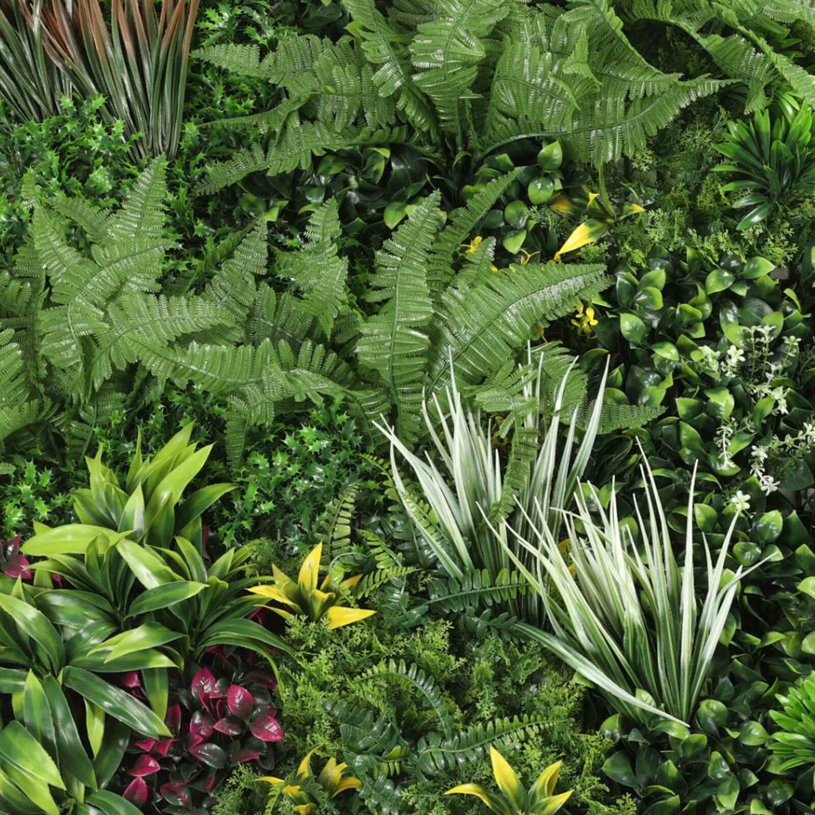 Mur végétal artificiel jardin botanique premium intérieur et extérieur 100x100 cm