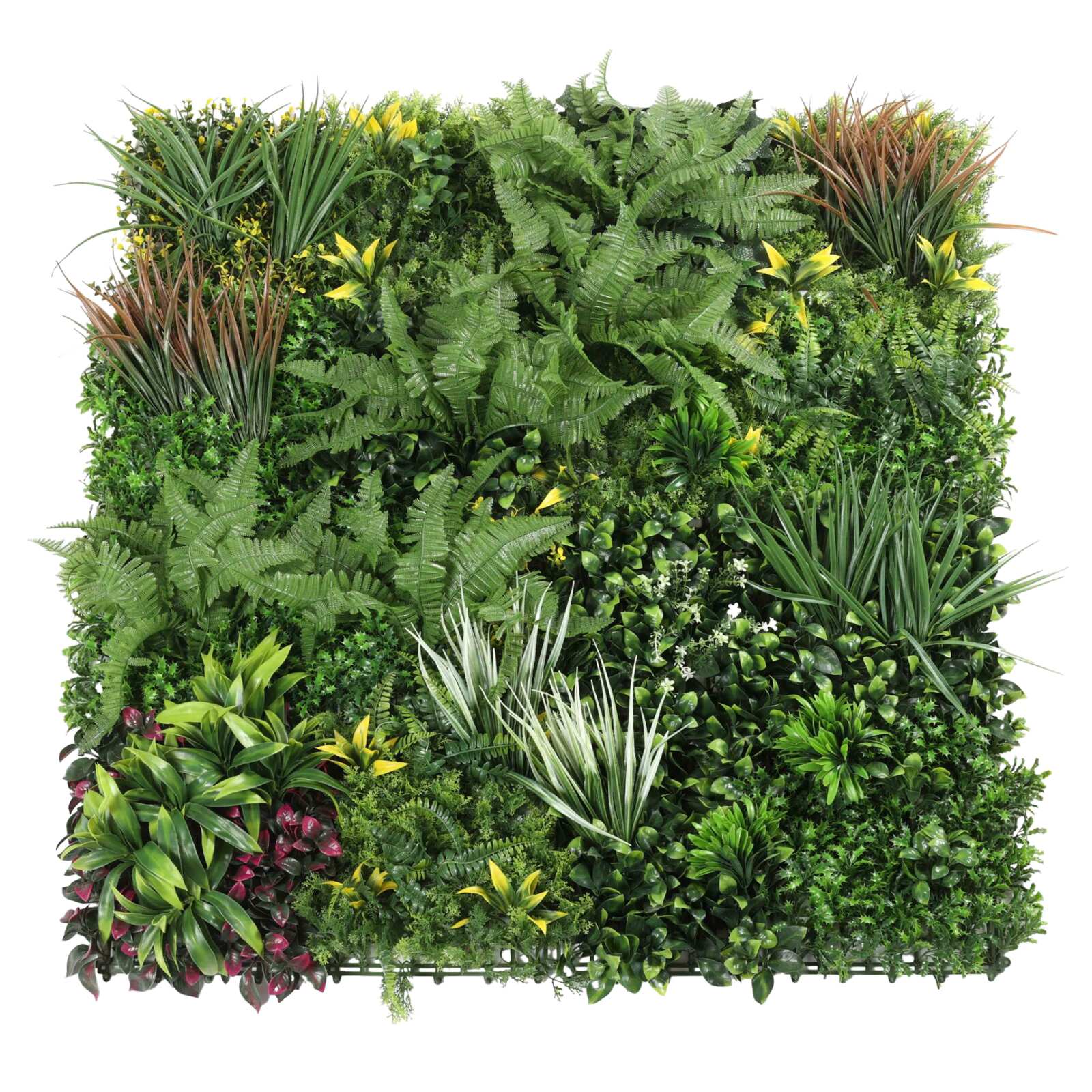 Mur végétal artificiel jardin botanique premium intérieur et extérieur 100x100 cm
