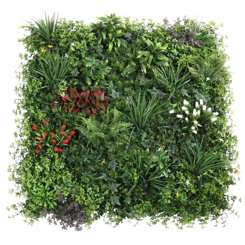 Mur végétal artificiel nature fleurie intérieur et extérieur 100x100 cm