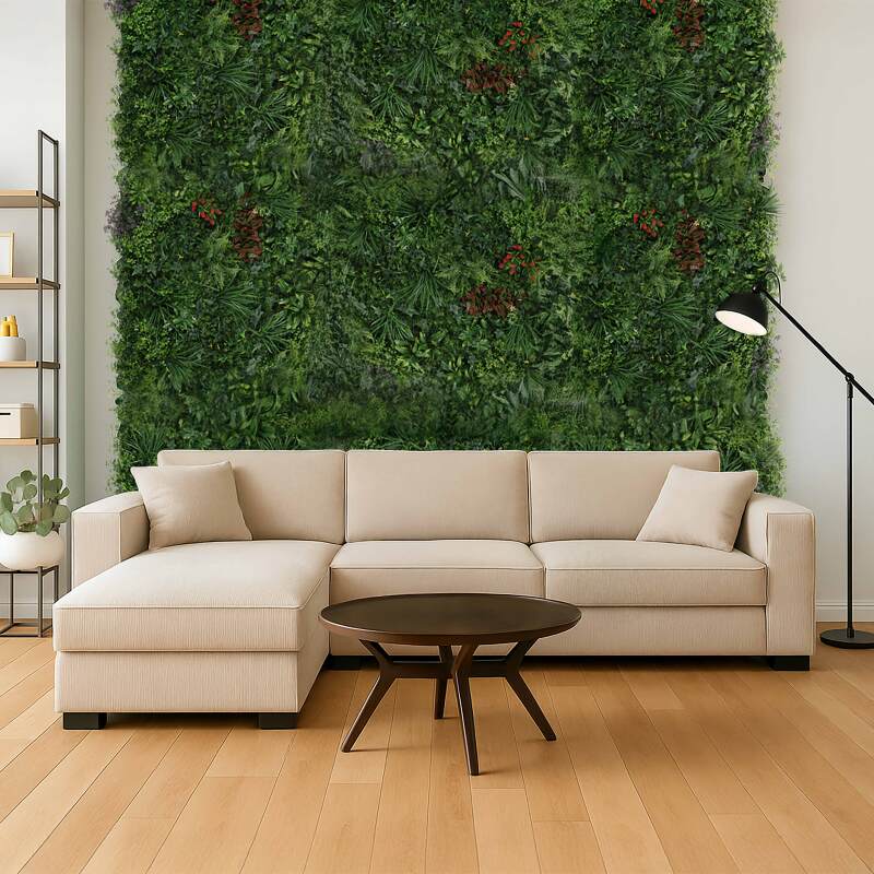 Mur végétal artificiel nature fleurie intérieur et extérieur 100x100 cm