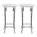 Mange debout pliant blanc 110 x Ø60 cm - Lot de 2