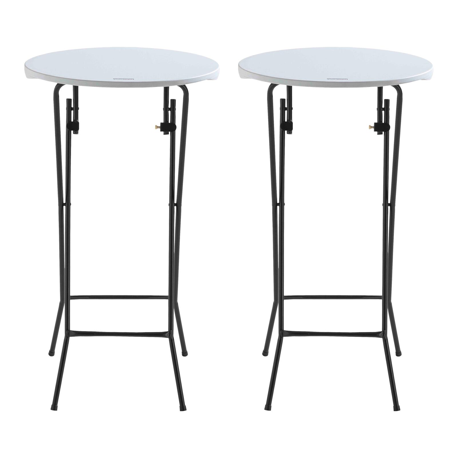 Mange debout pliant blanc 110 x Ø60 cm - Lot de 2 