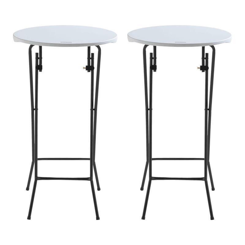 Mange debout pliant blanc 110 x Ø60 cm - Lot de 2