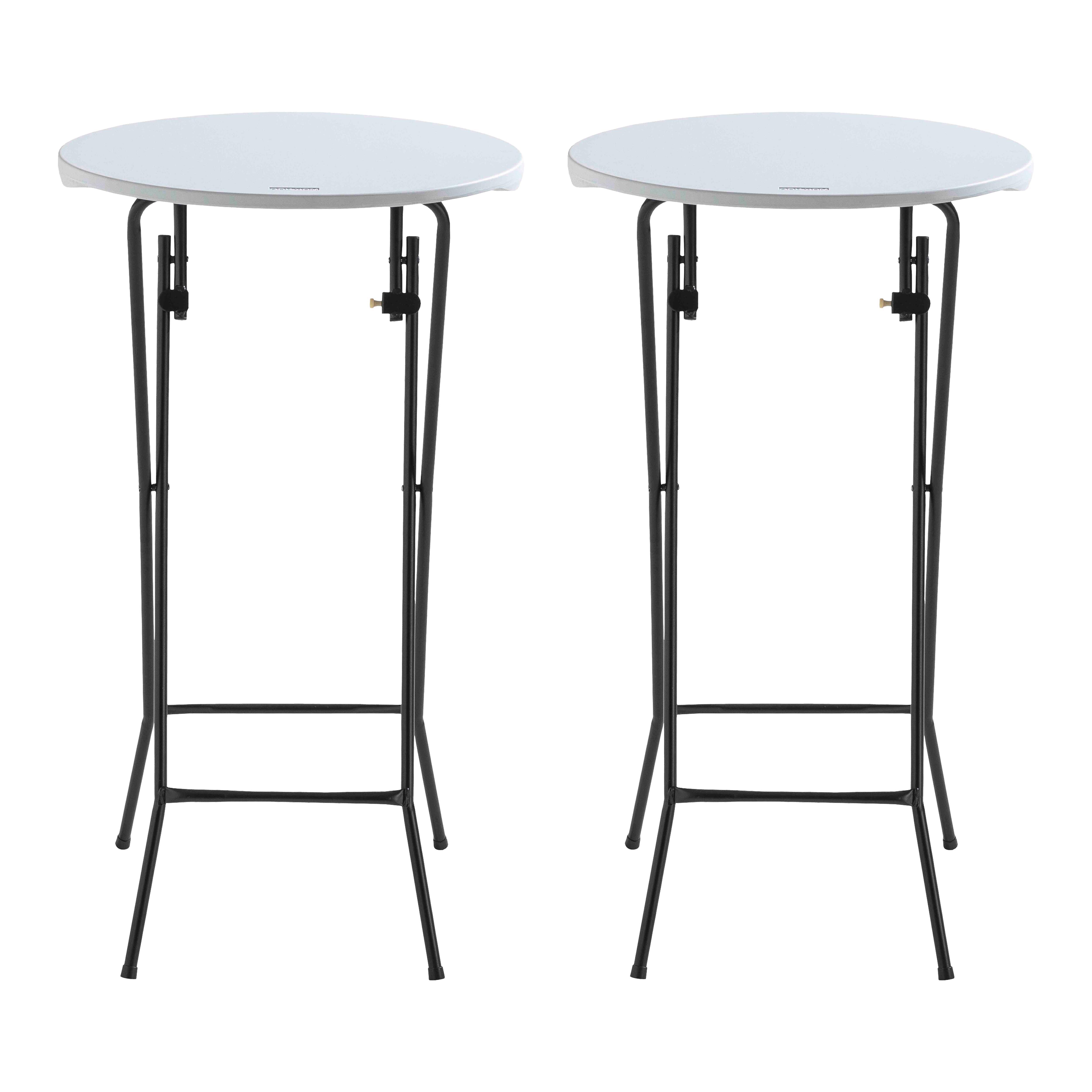 Mange debout pliant blanc 110 x Ø60 cm - Lot de 2