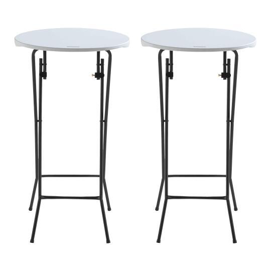 Mange debout pliant blanc 110 x Ø60 cm - Lot de 2