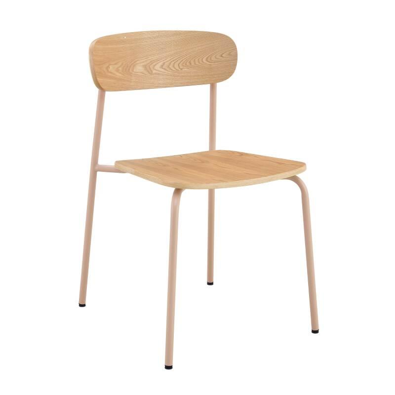 Lot de 2 chaises de restaurant en métal et bois (3/6)
