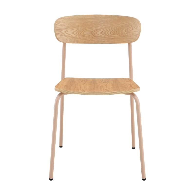 Lot de 2 chaises de restaurant en métal et bois (4/6)