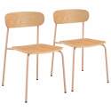 Lot de 2 chaises de restaurant en métal et bois