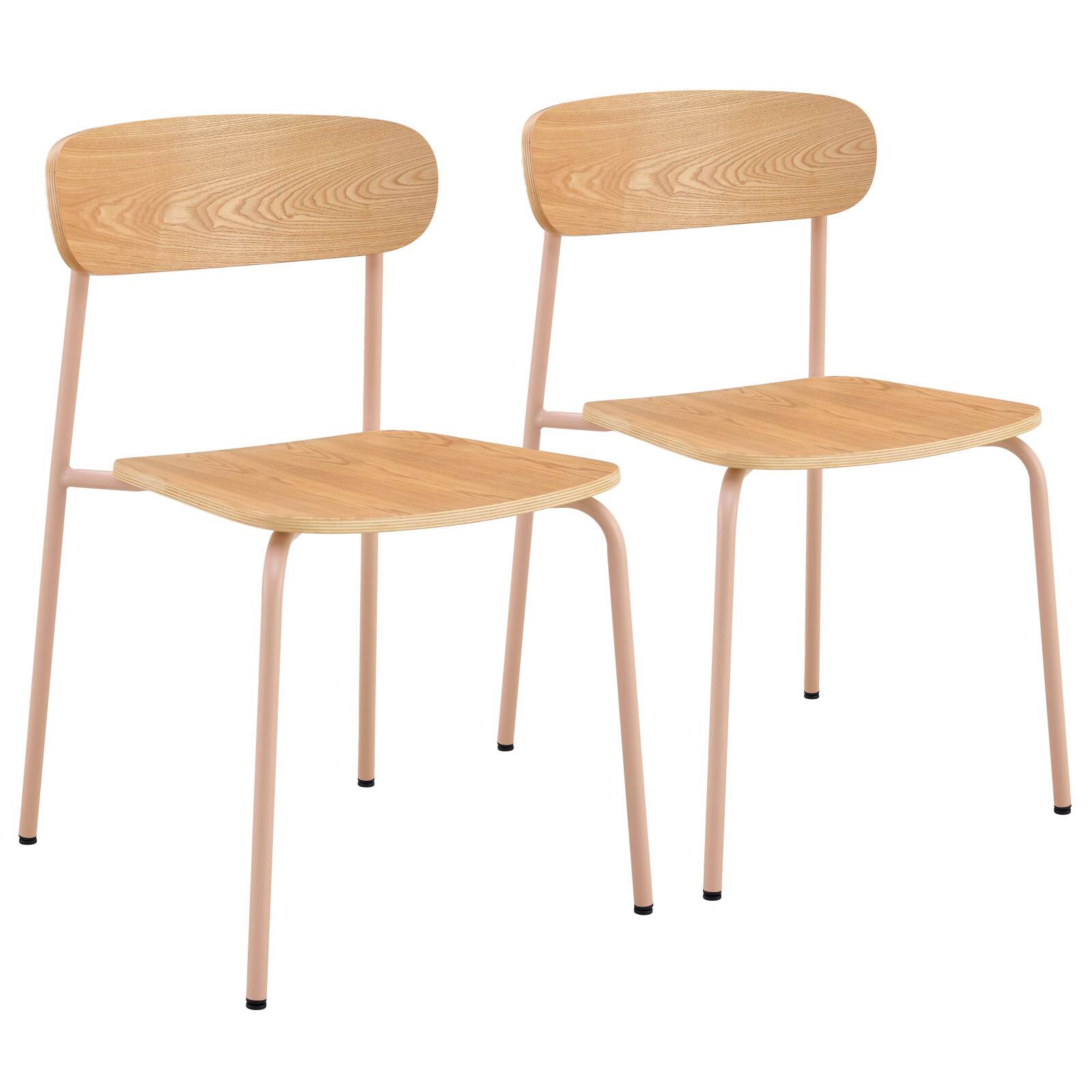 Lot de 2 chaises de restaurant en métal et bois