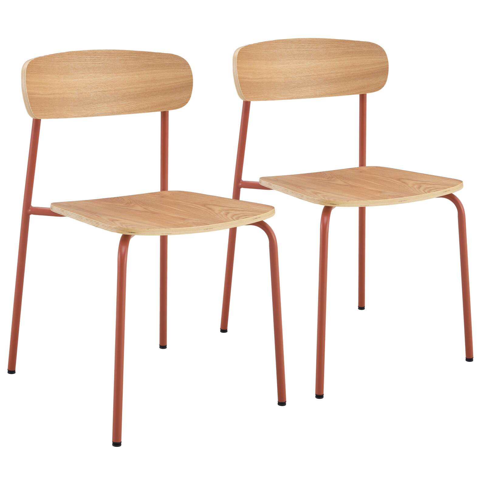 Lot de 2 chaises de restaurant en métal et bois