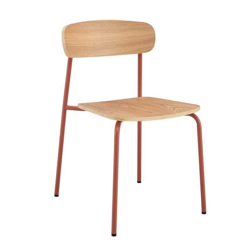 Lot de 2 chaises de restaurant en métal et bois (5/6)