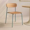 Lot de 2 chaises de restaurant en métal et bois
