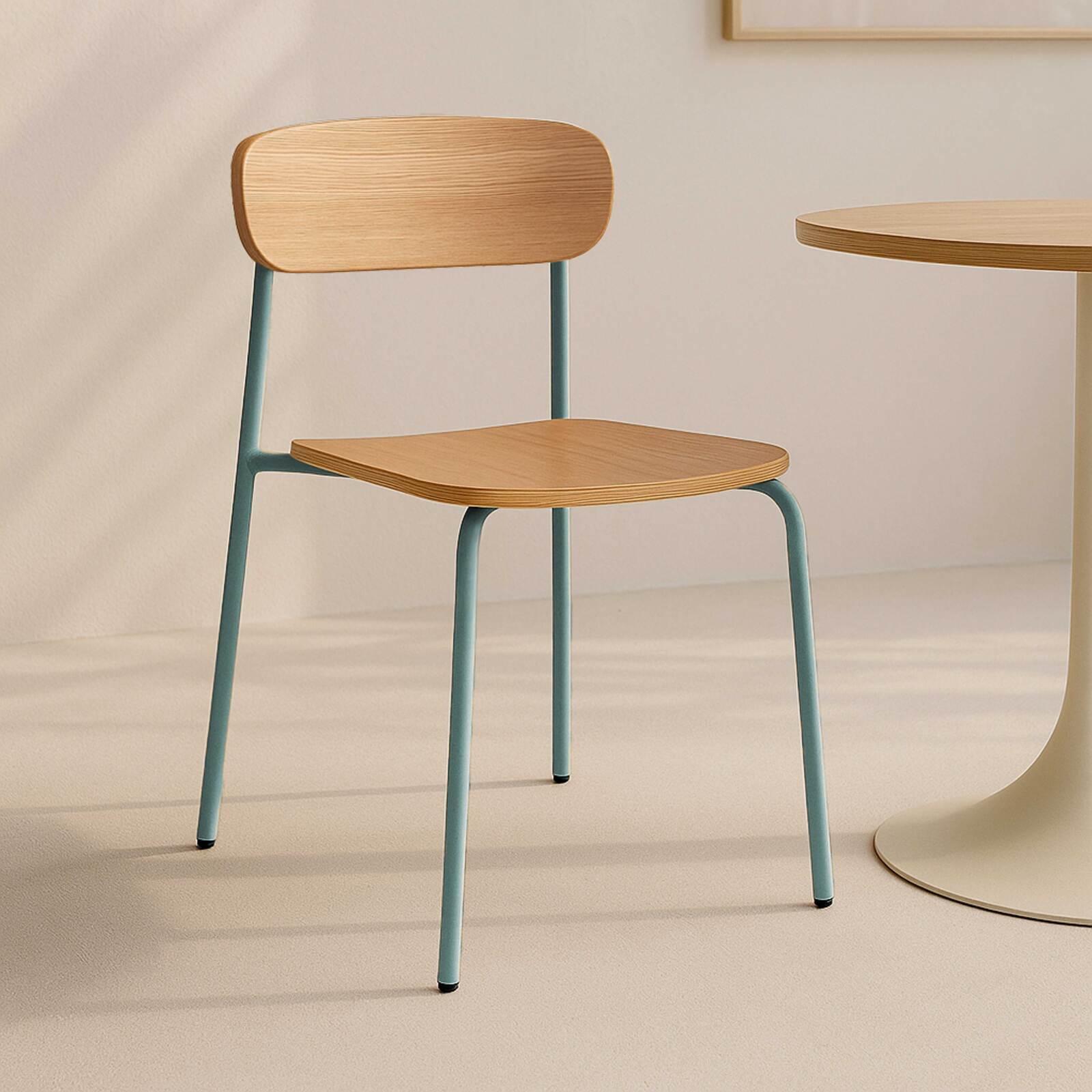 Lot de 2 chaises de restaurant en métal et bois