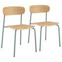Lot de 2 chaises de restaurant en métal et bois