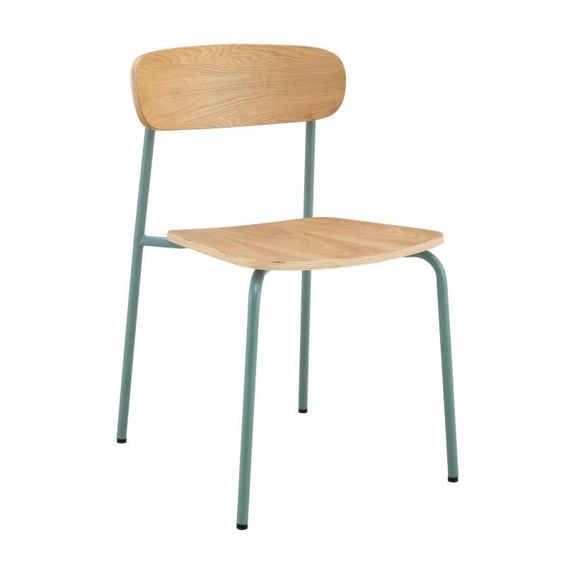 Lot de 2 chaises de restaurant en métal et bois (5/6)
