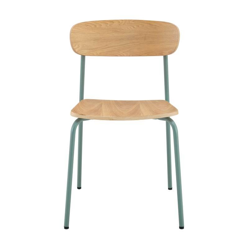 Lot de 2 chaises de restaurant en métal et bois (2/6)