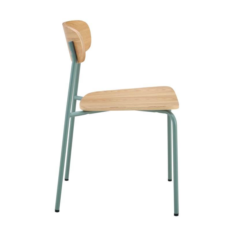 Lot de 2 chaises de restaurant en métal et bois (3/6)