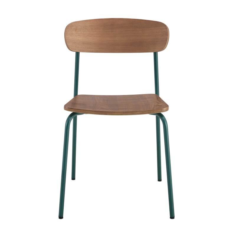 Lot de 2 chaises de restaurant en métal et bois (3/7)