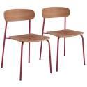 Lot de 2 chaises de restaurant en métal et bois