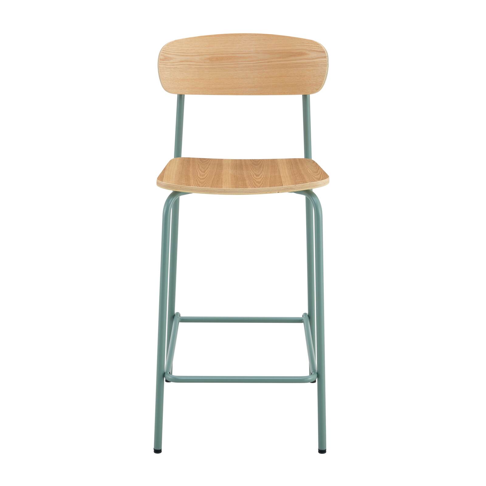 Lot de 2 chaises hautes de restaurant en métal et bois