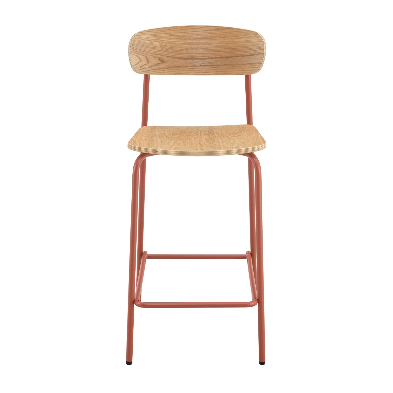 Lot de 2 chaises hautes de restaurant en métal et bois