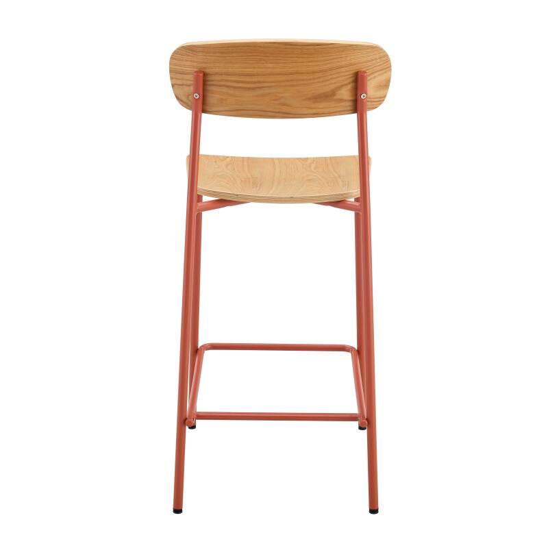 Lot de 2 chaises hautes de restaurant en métal et bois