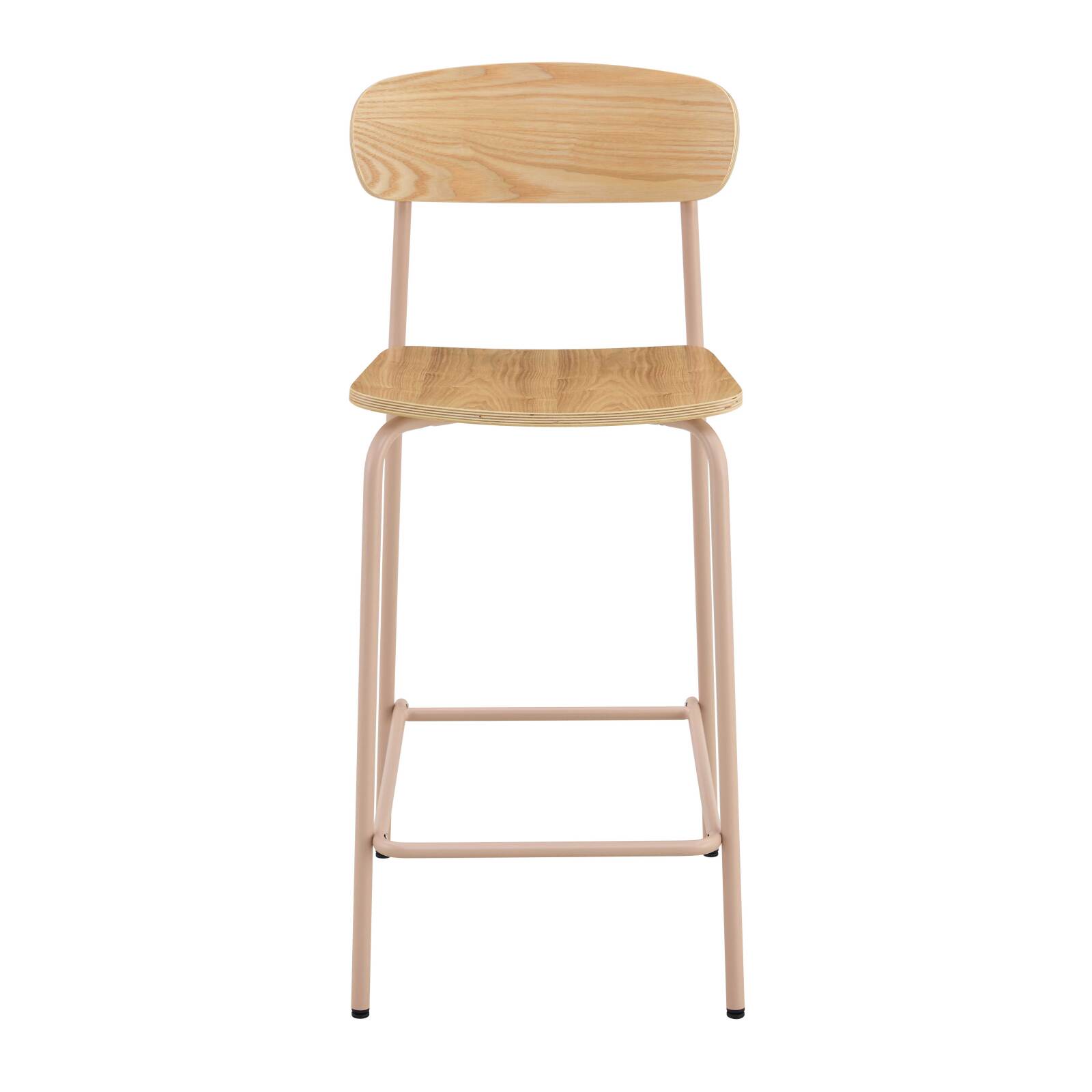 Lot de 2 chaises hautes de restaurant en métal et bois