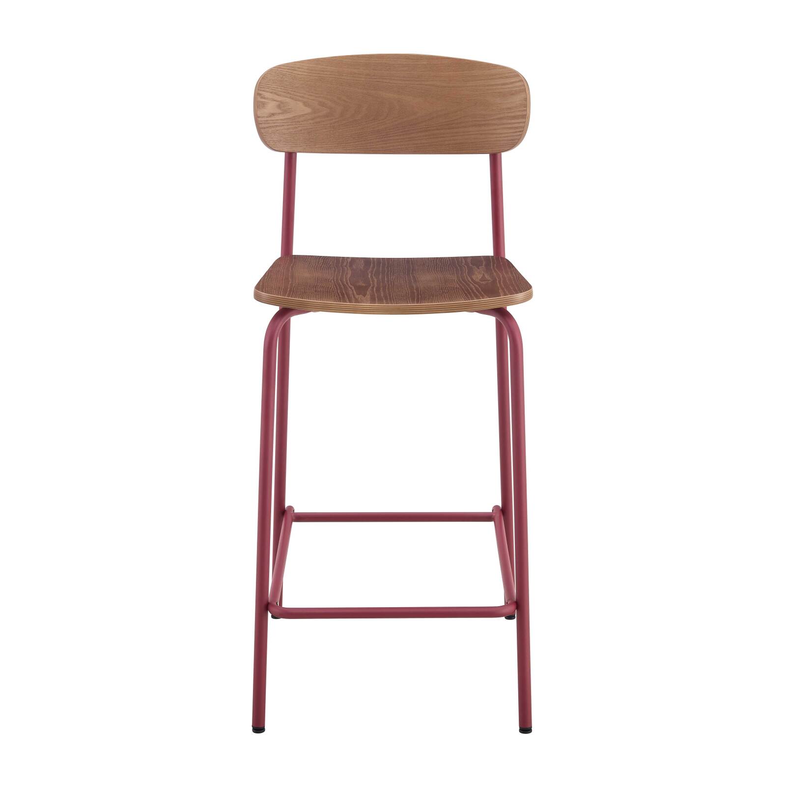 Lot de 2 chaises hautes de restaurant en métal et bois