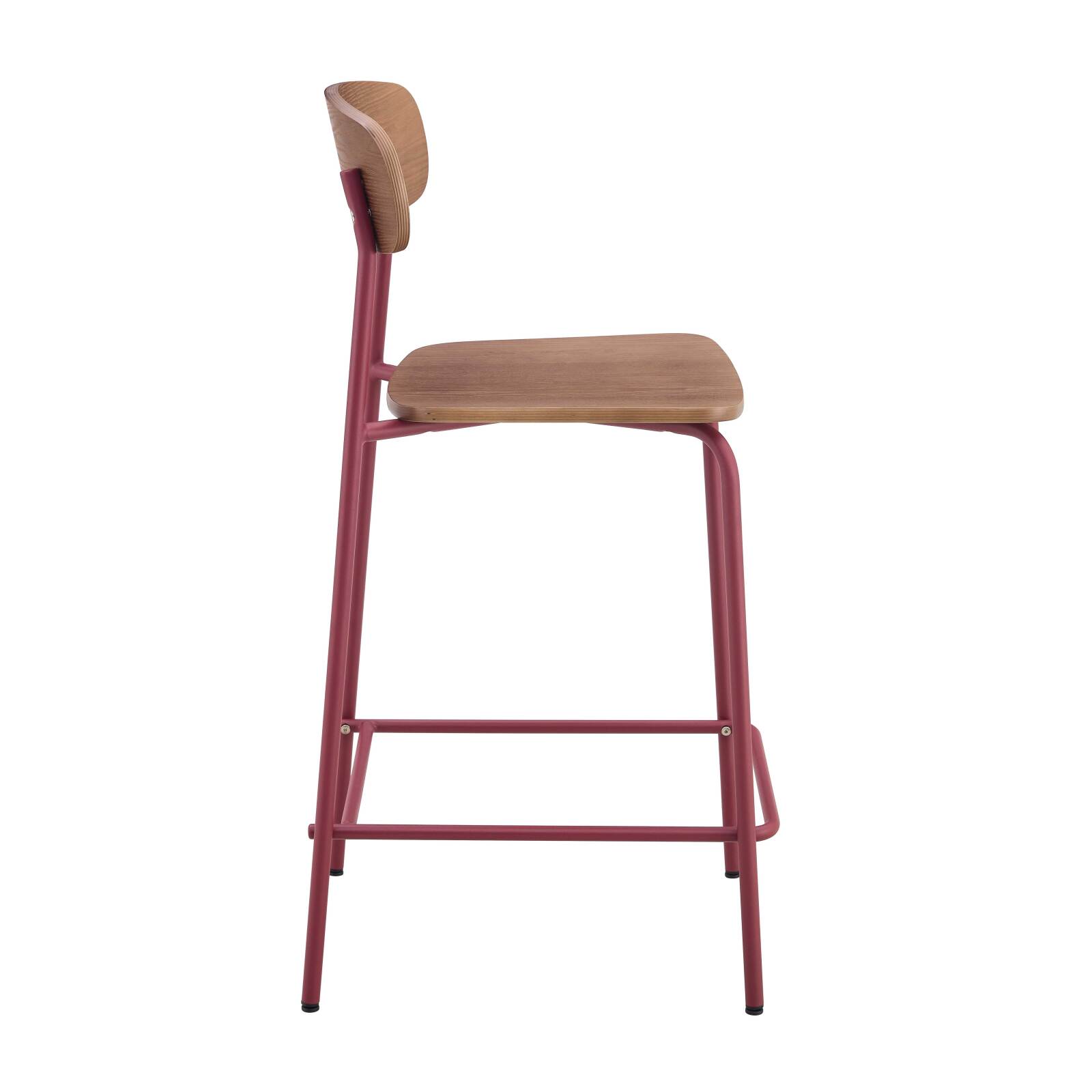 Lot de 2 chaises hautes de restaurant en métal et bois