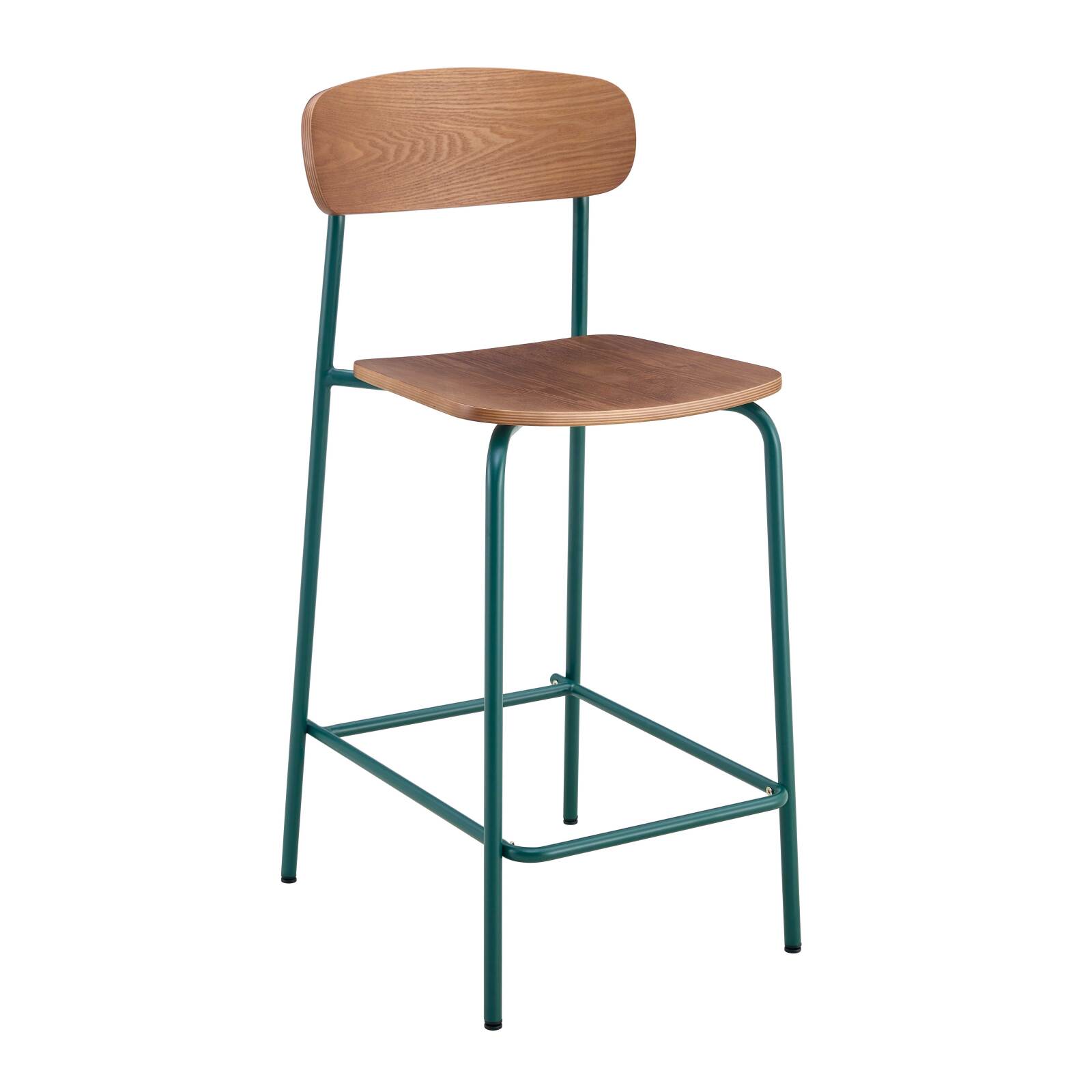 Lot de 2 chaises hautes de restaurant en métal et bois