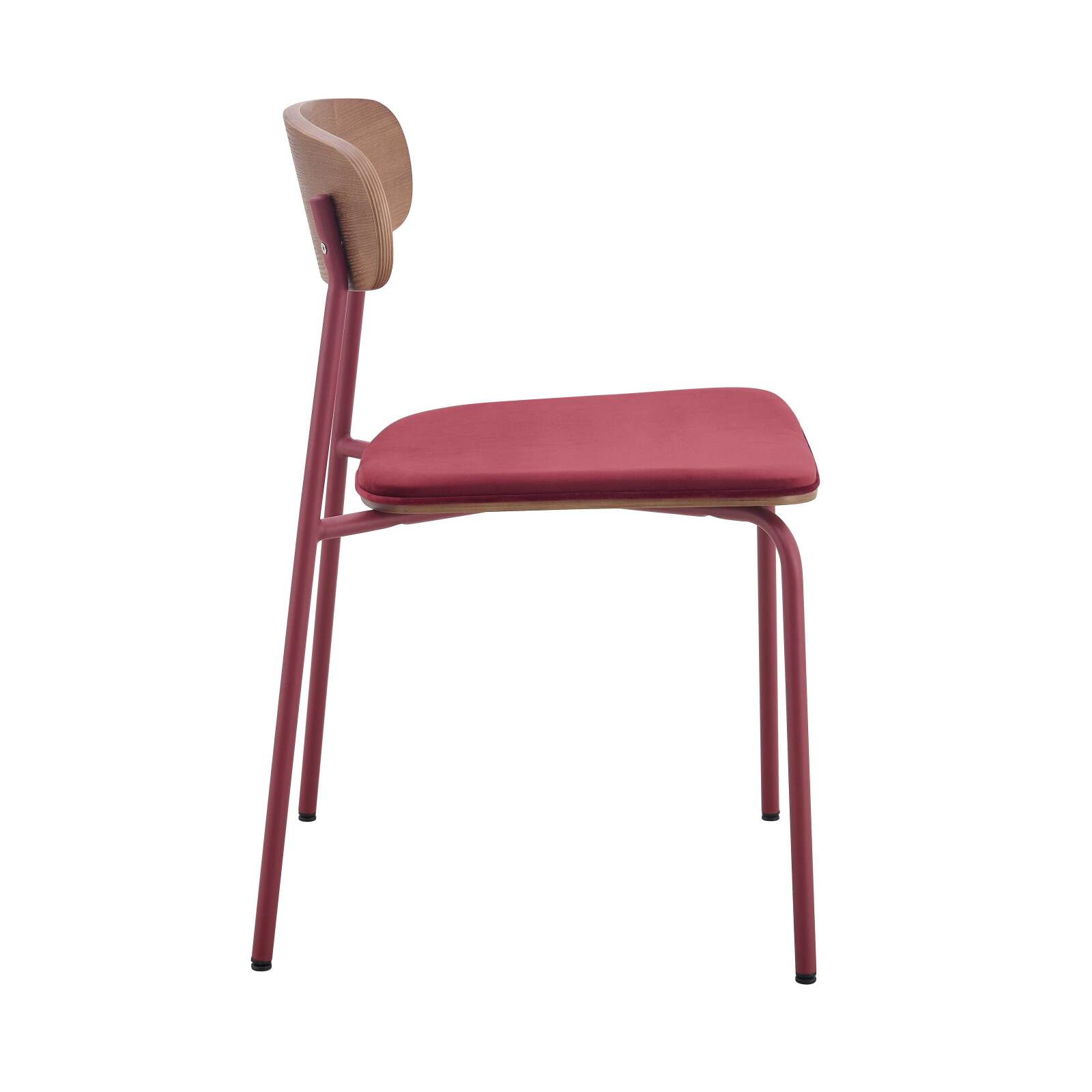 Lot de 2 chaises de restaurant en métal, bois et tissu