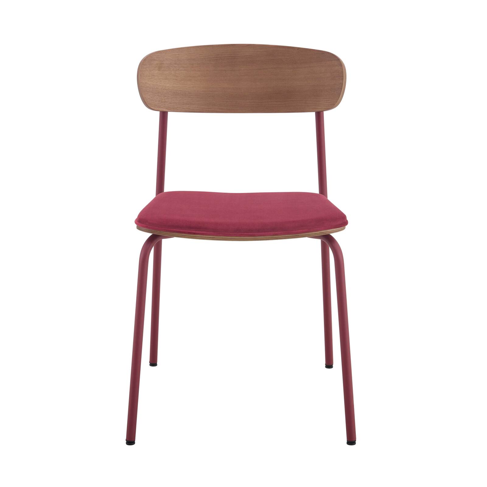 Lot de 2 chaises de restaurant en métal, bois et tissu