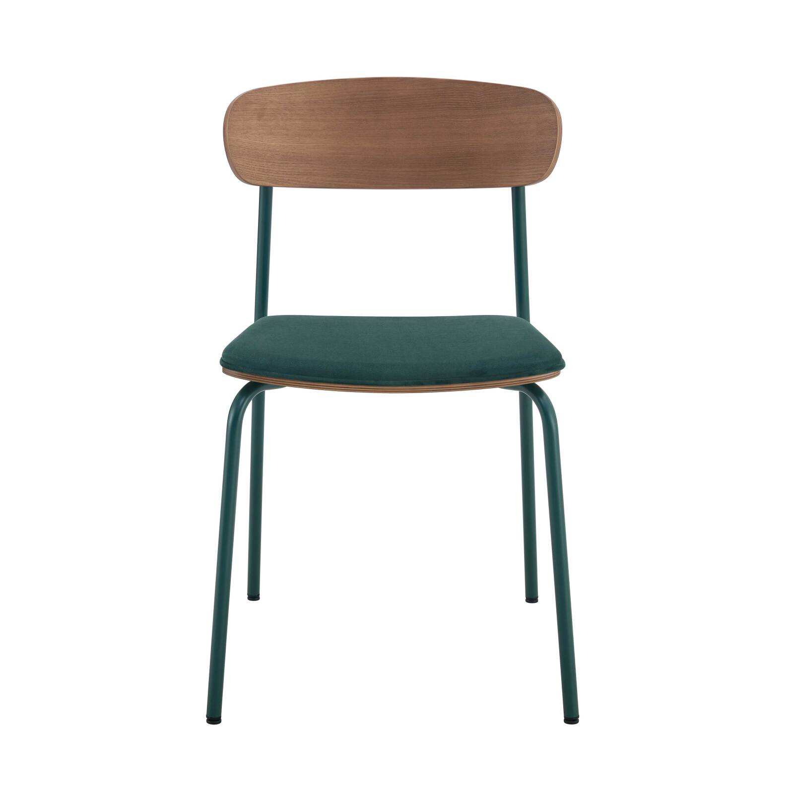 Lot de 2 chaises de restaurant en métal, bois et tissu