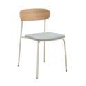 Lot de 2 chaises de restaurant en métal, bois et tissu