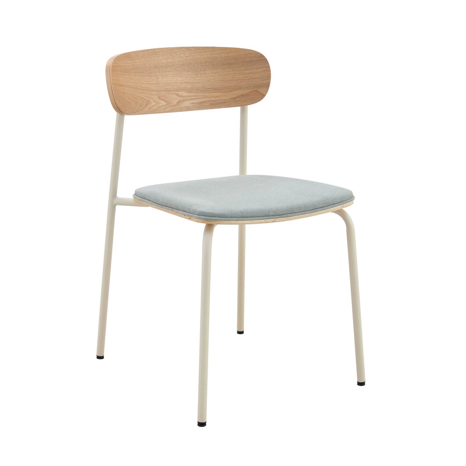 Lot de 2 chaises de restaurant en métal, bois et tissu