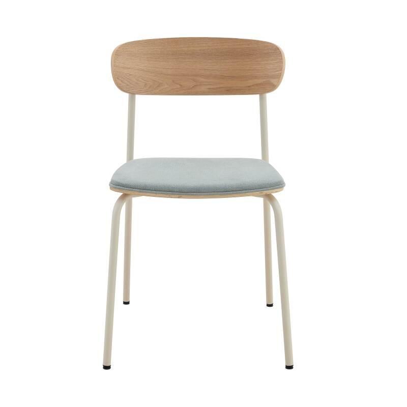 Lot de 2 chaises de restaurant en métal, bois et tissu (2/6)