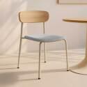 Lot de 2 chaises de restaurant en métal, bois et tissu