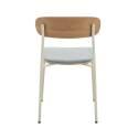 Lot de 2 chaises de restaurant en métal, bois et tissu