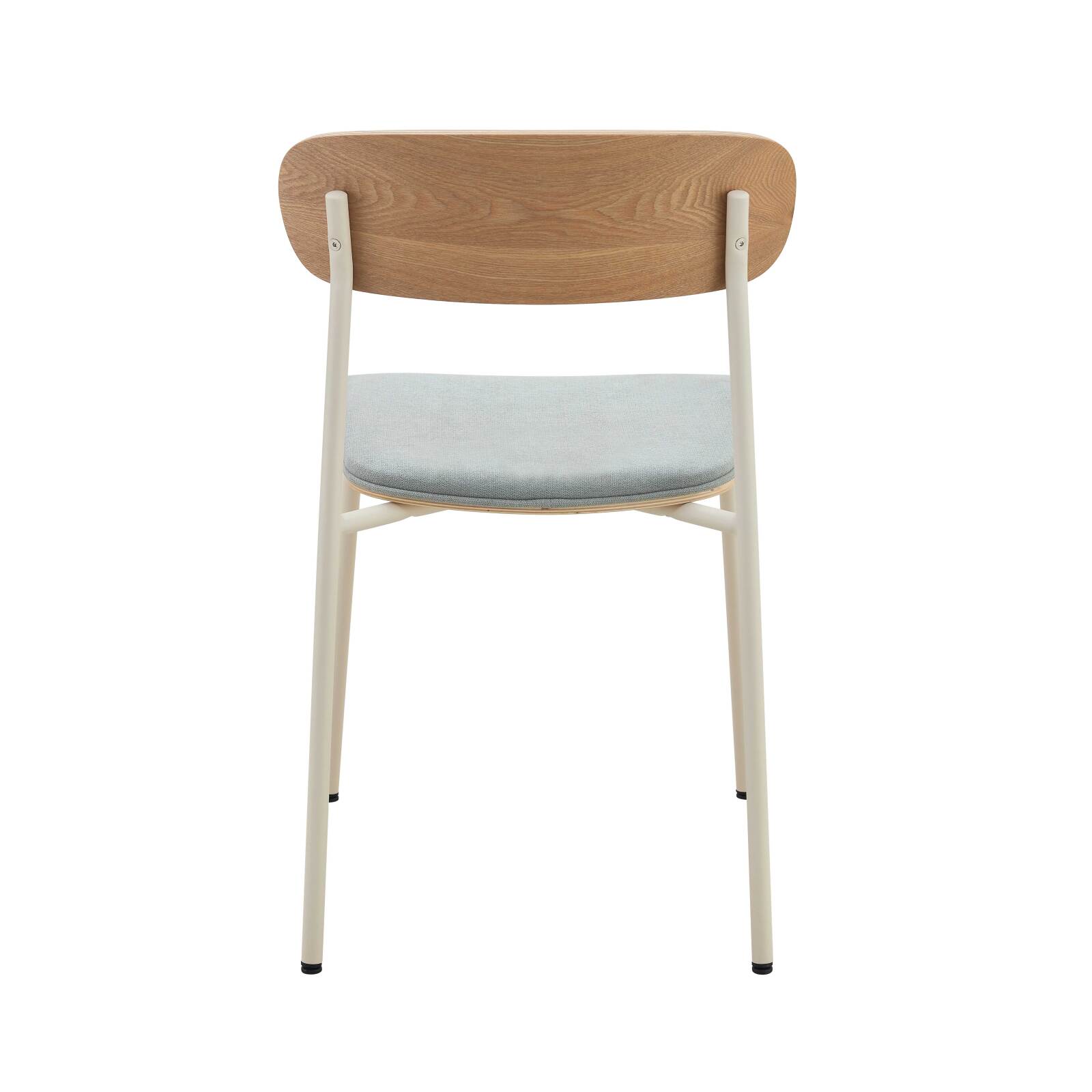 Lot de 2 chaises de restaurant en métal, bois et tissu