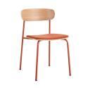 Lot de 2 chaises de restaurant en métal, bois et tissu