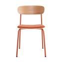 Lot de 2 chaises de restaurant en métal, bois et tissu