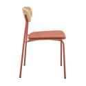 Lot de 2 chaises de restaurant en métal, bois et tissu