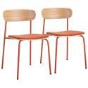 Lot de 2 chaises de restaurant en métal, bois et tissu