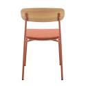 Lot de 2 chaises de restaurant en métal, bois et tissu