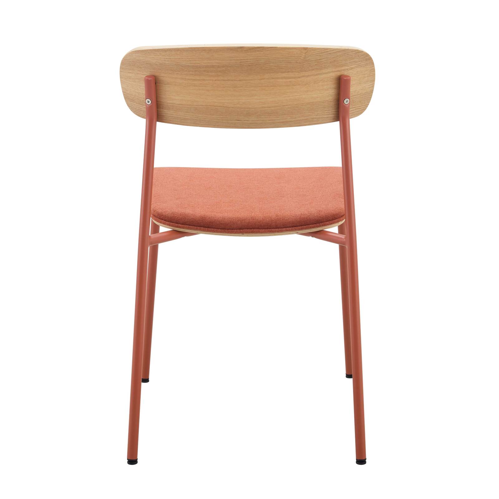 Lot de 2 chaises de restaurant en métal, bois et tissu