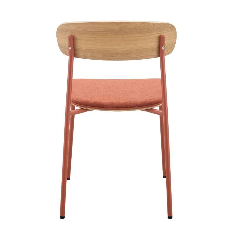 Lot de 2 chaises de restaurant en métal, bois et tissu (4/6)