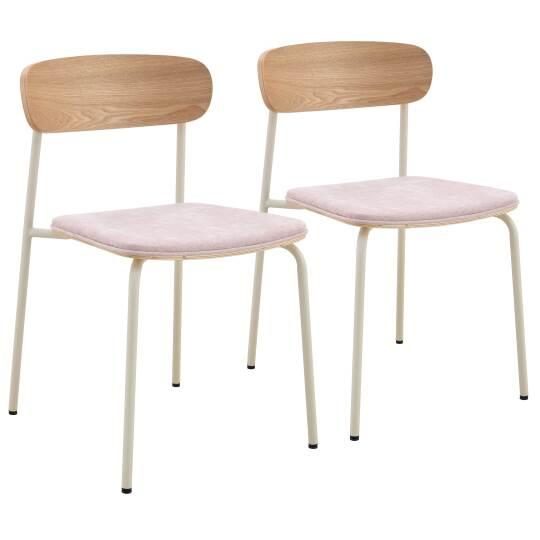 Chaises de restaurant en bois, métal et tissu - Lot de 2 | Mobeventpro