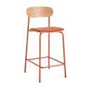 Lot de 2 chaises hautes en métal, bois et tissu